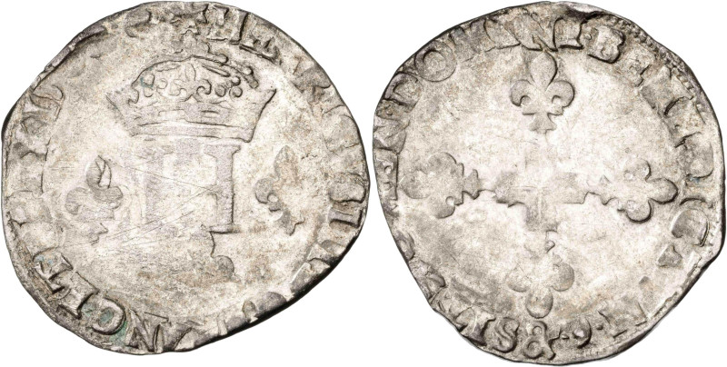 Francia. Enrique III (1574-1589). Aix-en-Provence. 1 sol parisis. (D. 1136). Fec...