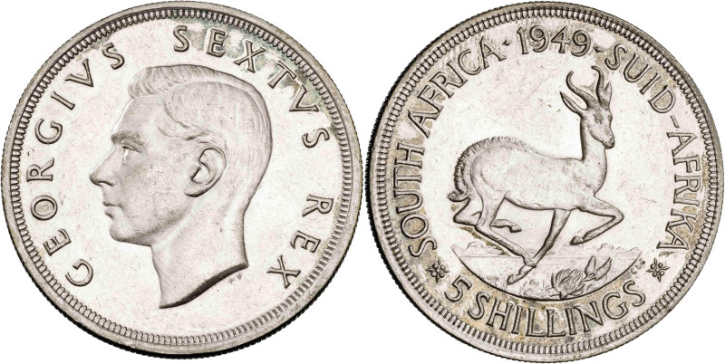 Sudáfrica. 1949. Jorge VI. 5 chelines. (KM. 40.1). AG. 28,36 g. EBC.