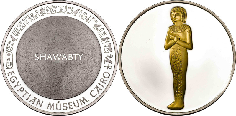 Egipto. Museo de El Cairo. Figura Shawabbty. Plata. 30,63 g. Ø45 mm. Proof.