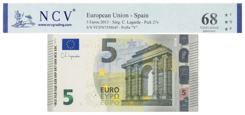 2013 (2019). 5 euros. (Ed. 493Aa). Arquitectura clásica. Firma Lagarde. Serie VC...