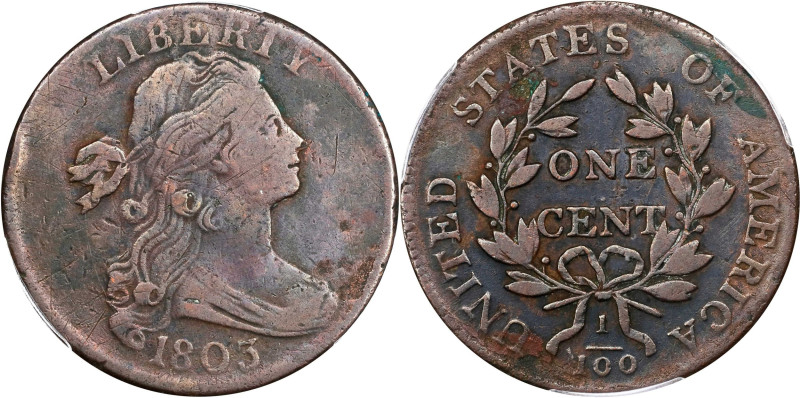 1803 Draped Bust Cent. S-250. Rarity-3. Small Date, Small Fraction. Fine Details...