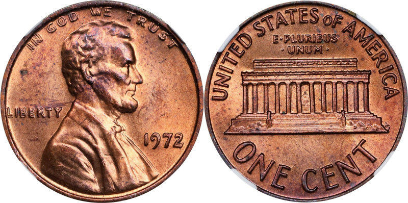 1972 Lincoln Cent. FS-101. Doubled Die Obverse. MS-64 (NGC).
PCGS# 2949. NGC ID...