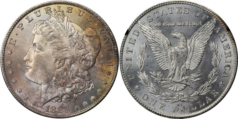 1883-CC GSA Morgan Silver Dollar. MS-64 (NGC).
The original box and card are no...