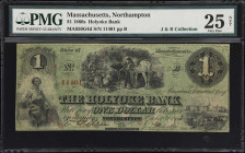 Northampton, Massachusetts. Holyoke Bank. 1863 $1. PMG Very Fine 25 Net. Closed Hole Cancels, Annotation.
No. 11401. Plate B. An attractive Obsolete ...