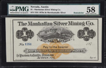 Lot of (5) Austin, Nevada. Manhattan Silver Mining Company. 187x $1, $3, $5, $10 & $20. PMG Choice About Uncirculated 58 to Gem Uncirculated 65 EPQ. R...