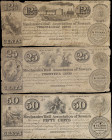 Lot of (3) Newark, New Jersey. Mechanics' Hall Association of Newark. 1857 12 1/2, 25 & 50 Cents. Very Good.
Issued by the Mechanics' Hall Associatio...