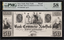 New York, New York. Bank of Commerce in New York. 18xx $50. PMG Choice About Uncirculated 58. Proof.
Imprint of Danforth, Underwood & Co. N. York / U...