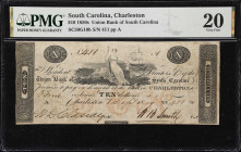 Charleston, South Carolina. Union Bank of South Carolina. 1859 $10. PMG Very Fine 20.
No. 411. Plate A. A rather crude note for the period; the Union...