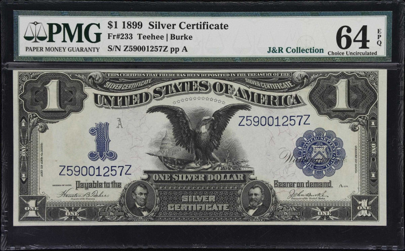 Fr. 233. 1899 $1 Silver Certificate. PMG Choice Uncirculated 64 EPQ.
A Choice U...