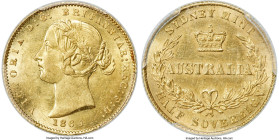 Victoria gold 1/2 Sovereign 1864-SYDNEY UNC Details (Cleaned) PCGS, Sydney mint, KM3, Marsh-389 (S). Arabic (normal) 1. Facing up with an incredibly p...