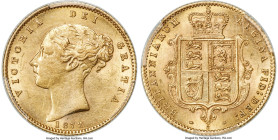 Victoria gold 1/2 Sovereign 1872-S AU58 PCGS, Sydney mint, KM5, S-3862A. Victoria's nose points to 'T' in legend. An attractively lustrous selection w...