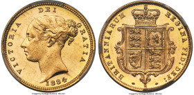 Victoria gold 1/2 Sovereign 1884-M MS62 PCGS, Melbourne mint, KM5, S-3863B. An elegant near-Choice stunner boasting magnificent resplendence to the lo...