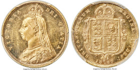 Victoria gold 1/2 Sovereign 1887-M MS62 PCGS, Melbourne mint, KM9, S-3870, Marsh-483A (R4). Spread JEB. An attractive selection with a touch Prooflike...