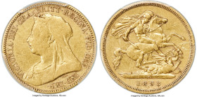 Victoria gold "Veiled Head" 1/2 Sovereign 1893-M VF Details (Graffiti) PCGS, Melbourne mint, KM12, S-3879. Noted as 'extremely rare' in Spink, and R6 ...