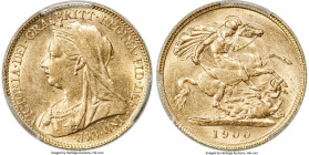 Victoria gold 1/2 Sovereign 1900-P AU58 PCGS, Perth mint, KM12, S-3880. A scarce early Perth mint half Sovereign, and a date that we last handled over...