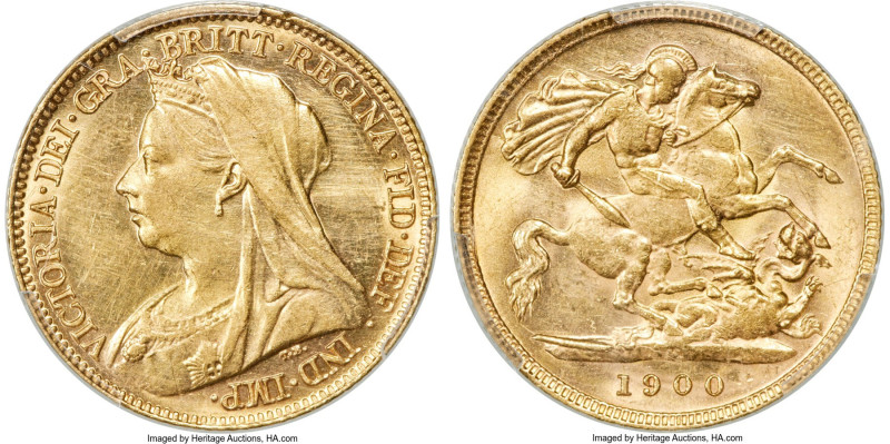 Victoria gold 1/2 Sovereign 1900-M AU Details (Cleaned) PCGS, Melbourne mint, KM...