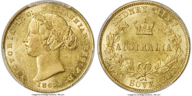 Victoria gold Sovereign 1863-SYDNEY MS61 PCGS, Sydney mint, KM4, Marsh-A368. A really pretty Mint State representative brimming with vivacious eye-app...