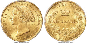 Victoria gold Sovereign 1870-SYDNEY MS62 PCGS, Sydney mint, KM4, Marsh-A375. Only infrequently available at this level and higher, and always a welcom...