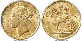 Victoria gold "St. George" Sovereign 1872-M AU55 PCGS, Melbourne mint, KM7, S-3857. Privately purchased from Jaggard's in Sydney, Australia; accompani...