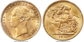 Victoria gold "St. George" Sovereign 1873-M AU58 PCGS, Melbourne mint, KM7, S-3857. Privately purchased from Jaggard's in Sydney, Australia; accompani...