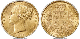 Victoria gold "Shield" Sovereign 1875-S MS61 PCGS, Sydney mint, KM6, S-3855. An adorable Mint State selection with delicate touches of luster playing ...