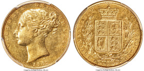 Victoria gold "Shield" Sovereign 1881-M AU Details (Cleaned) PCGS, Melbourne mint, KM6, S-3854A. Privately purchased from Jaggard's in Sydney, Austral...