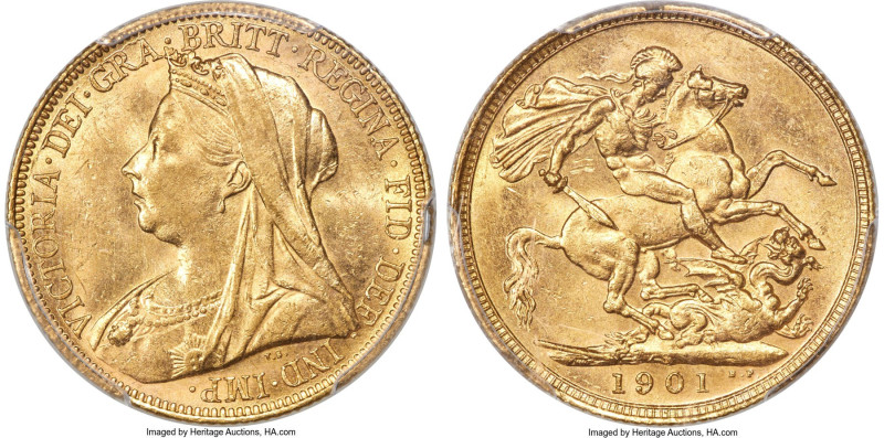 Victoria gold Sovereign 1901-S MS61 PCGS, Sydney mint, KM13, S-3877. Privately p...