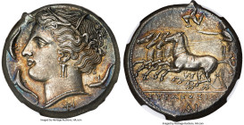 SICILY. Syracuse. Agathocles (317-289 BC). AR tetradrachm (24mm, 17.05 gm, 2h). NGC Choice AU S 4/5 - 5/5 Fine Style. Pre-royal coinage, ca. 310-305 B...