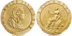 George III gold Proof "Cartwheel" Penny 1797 AU Details (Cleaned) NGC, Soho mint, KM-unl, Peck-1111, W&R-158. 26.89gm. A storied Gold Off-Metal Striki...