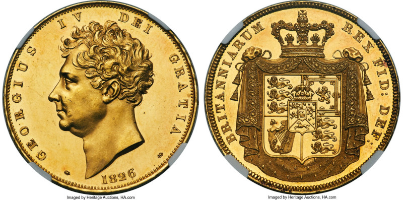 George IV gold Proof 5 Pounds 1826 PR62 Cameo NGC, KM702, S-3797, L&S-27, W&R-21...