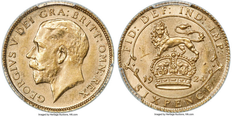 George V gold Proof Pattern 6 Pence 1924 PR64 PCGS, KM-PnE121, W&R-430 (R6), Bul...