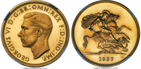 George VI 4-Piece Certified gold Proof Set 1937 NGC, 1) 5 Pounds PR64 Ultra Cameo, KM861, S-4074 2) 2 Pounds PR64 Cameo, KM860, S-4075 3) Sovereign PR...