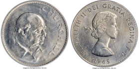Elizabeth II Specimen "Satin Finish" Churchill Crown 1965 SP64 PCGS, KM910, S-4144, ESC-4341 (R5). A seemingly ordinary (and almost deliriously plenti...