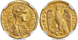 Sicily. Frederick II (1197-1250) gold 1/2 Augustalis ND (1231-1250) MS63 NGC, Brindisi mint, Fr-135, MIR-267, Spahr-104, MEC-14, 517 var. (no pellets;...