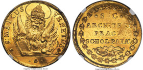Venice. Alvise Mocenigo IV gold "Padua School of Architecture" Osella of 4 Zecchini ND (ca. 1774) MS62 NGC, Voltolina-1612. 34mm. 13.91gm. S MARCUS VE...