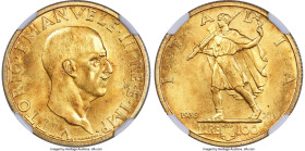 Vittorio Emanuele III gold 100 Lire Anno XIV (1936)-R MS65 NGC, Rome mint, KM83, Fr-35, Pag-650. Mintage: 812. A perennially popular type from the fin...