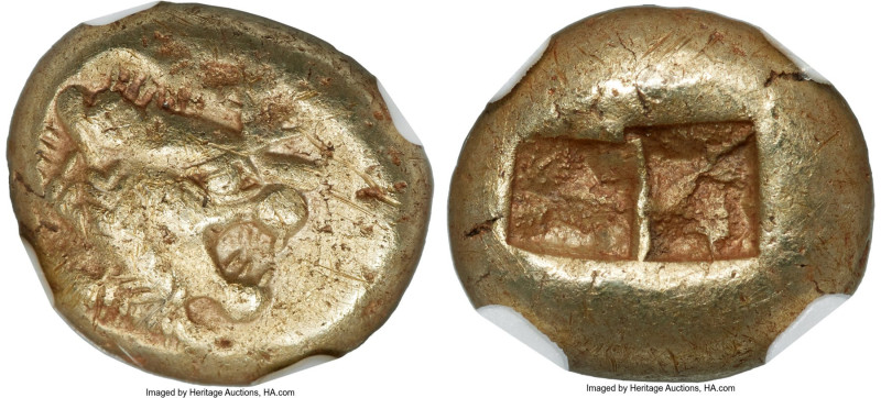 LYDIAN KINGDOM. Alyattes or Walwet (ca. 610-546 BC). EL third-stater or trite (1...