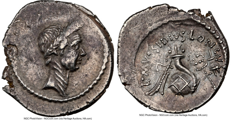 Divus Julius Caesar (49-44 BC), with L. Mussidius Longus, as Moneyer. AR denariu...