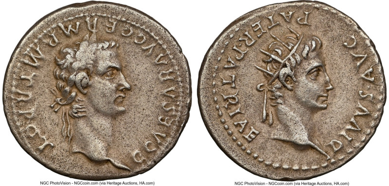 Gaius (Caligula) (AD 37-41), with Divus Augustus. AR denarius (19mm, 3.66 gm, 6h...