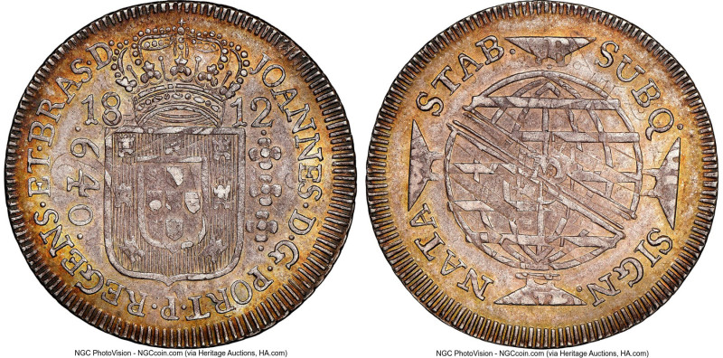 João Prince Regent 640 Reis 1812-M AU58 NGC, Minas Gerais mint, KM256.3, LMB-435...