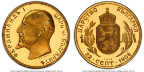 Republic gold Proof Restrike 100 Leva 1912-Dated (1967-1968) PR67 Deep Cameo PCGS, Sofia mint, KM34, cf. Fr-5 (original Proof). Mintage: 1,000. A popu...