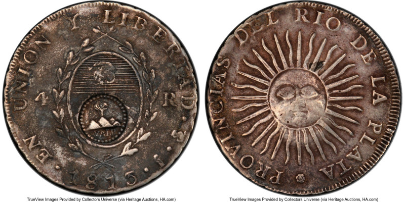 Valparaiso. Republic Counterstamped 4 Reales ND (1833) VF Details (Tooled) PCGS,...