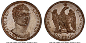 Napoleon bronze Specimen Pattern 100 Francs 1807 SP65 Brown PCGS, Maz-601b (R1). By Vassalo. Quite scarce at this conditional level with none presentl...