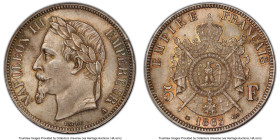 Napoleon III silver 5 Francs 1863-A MS64 PCGS, Paris mint, KM799.1, Gad-739. A tough date to find truly appreciable, with only six certified by PCGS, ...