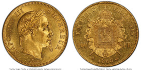 Napoleon III gold 100 Francs 1868-A MS62 PCGS, Paris mint, KM802.1, Gad-1136, F-551. Mintage: 2,315. A scarce, low-mintage emission from the coveted 1...