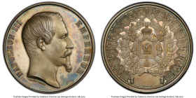 Napoleon III silver Specimen "Paris Universal Exposition" Medal 1855 SP63 PCGS, Divo-234. 60mm. By Albert Barre. Hand ('main') privy and ARGENT on edg...