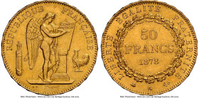 Republic gold 50 Francs 1878-A MS61 NGC, Paris mint, KM831, Gad-1113, F-549. Mintage: 5,294. An especially scarce date and denomination combination, w...