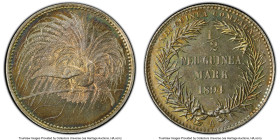 German Colony. Wilhelm II Proof 1/2 Mark 1894-A PR65 PCGS, Berlin mint, KM4, J-704. Scarce Bird of Paradise issue that is quite sought-after in Gem de...