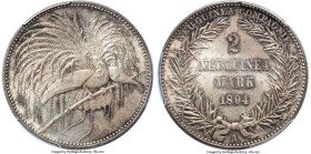 German Colony. Wilhelm II 2 Mark 1894-A MS66 PCGS, Berlin mint, KM6, J-706. A conditional outlier for the type, tied at the second-highest numerical g...