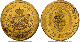 Bavaria. Karl Albrecht gold Ducat 1737 MS63+ NGC, Munich mint, KM435, Fr-236, Hahn-251. A fleeting Bavarian gold Ducat with one area of softness from ...